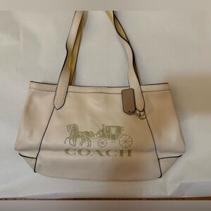 Coach Cream Leather Tote